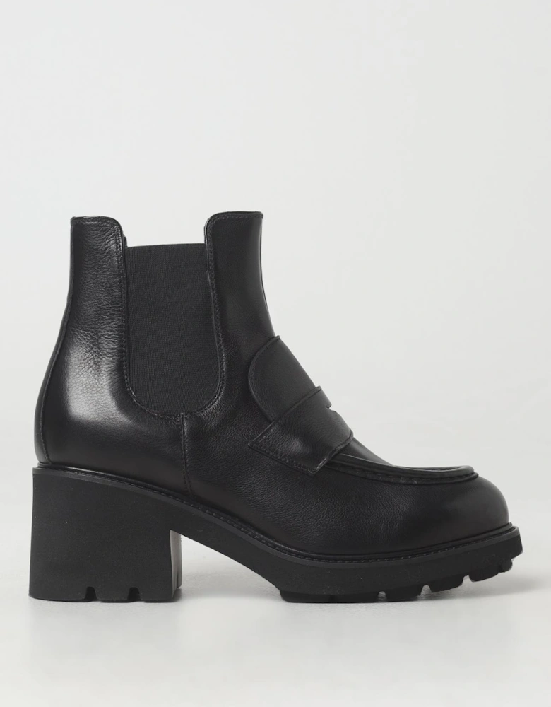 Leather Penny Loafer Ankle Boots