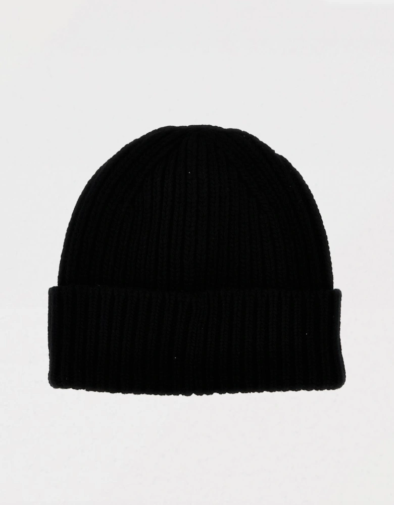 Ribbed Knit Beanie Star Patch