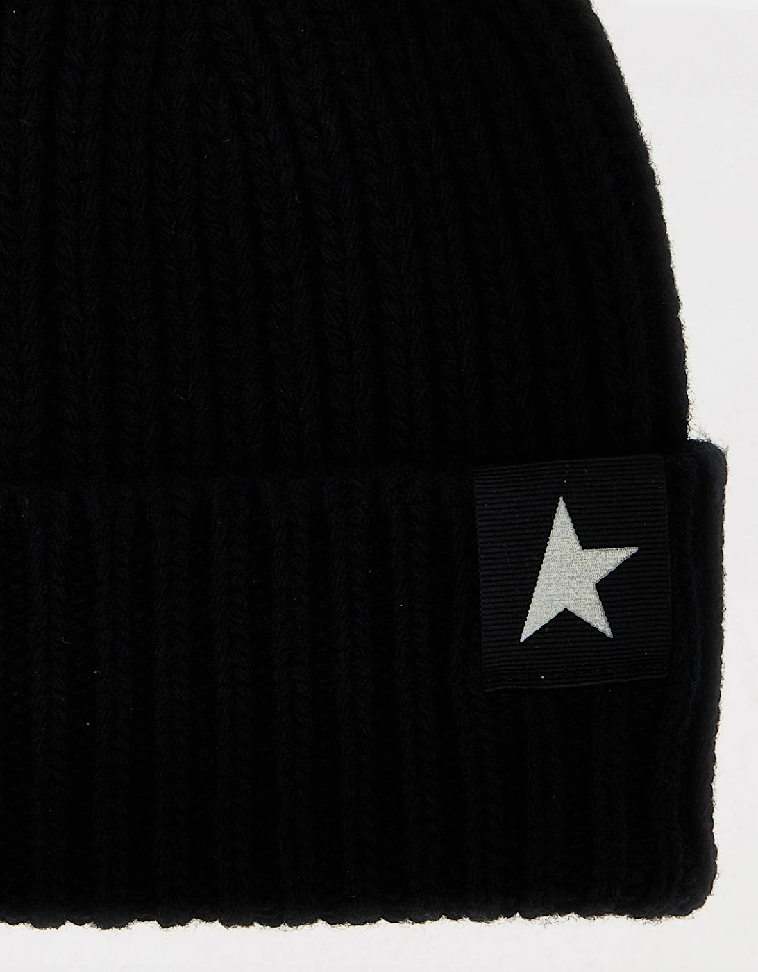 Ribbed Knit Beanie Star Patch