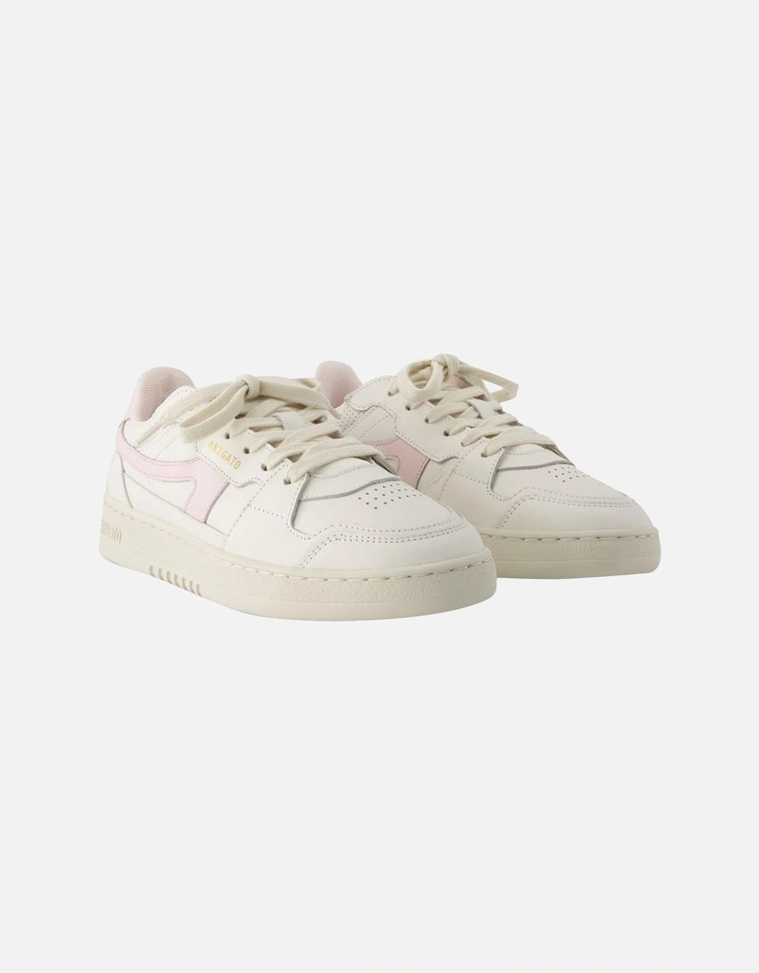 Smooth Leather Round Toe Sneakers with Rubber Sole