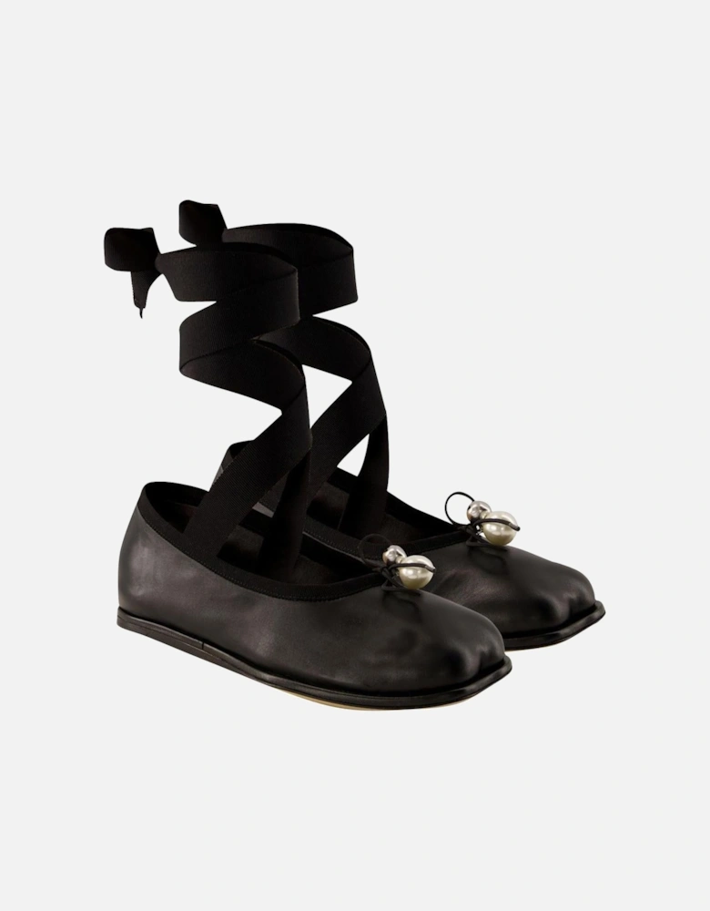 Heart Toe Leather Ballerinas