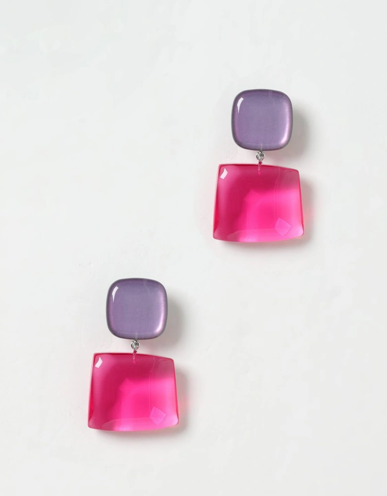 Resin Drop Earrings Geometric Design