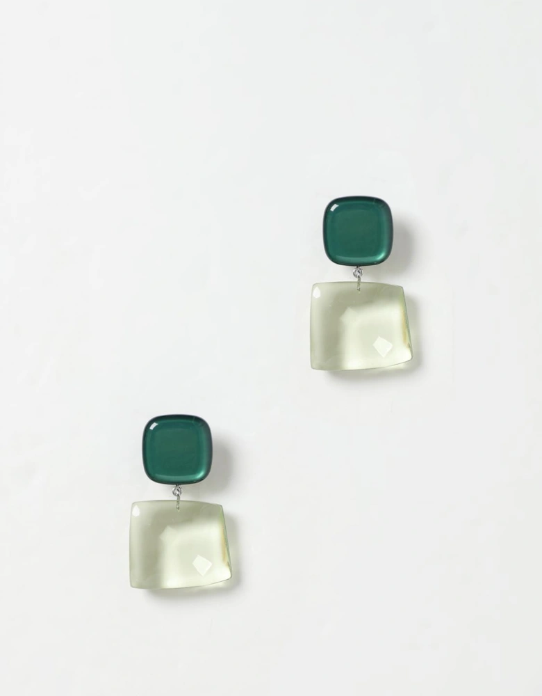 Resin Drop Earrings Geometric Design