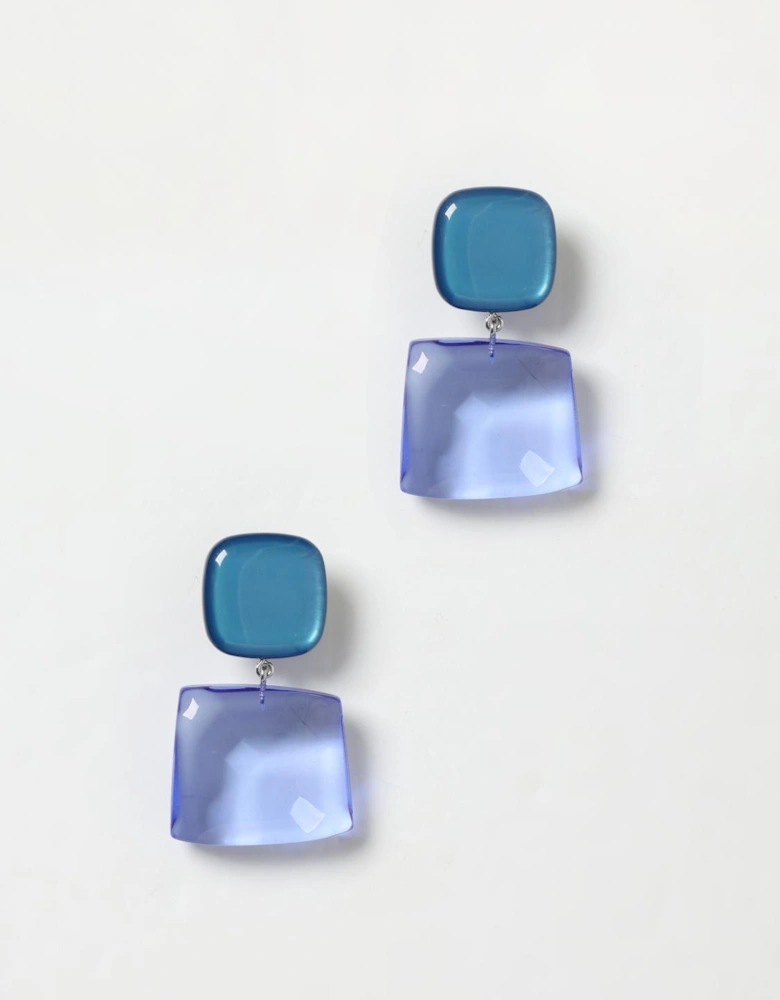 Resin Drop Earrings Geometric Design