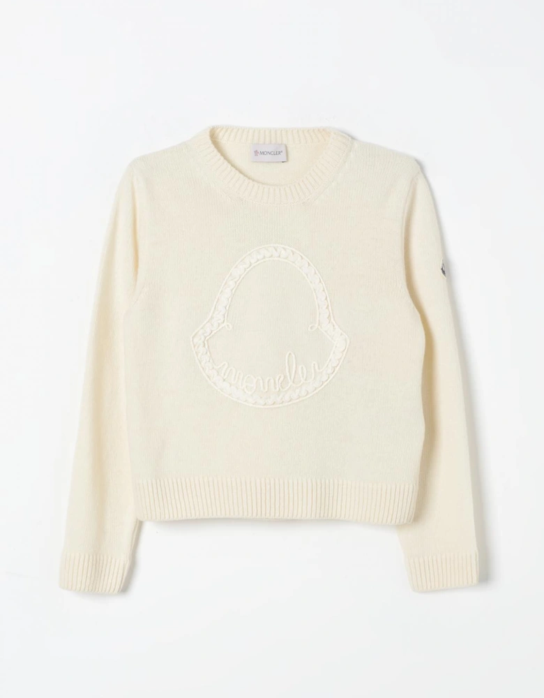 Girls Knit Sweater Embroidered Logo