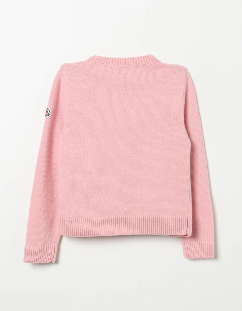 Girls Knit Sweater Embroidered Logo