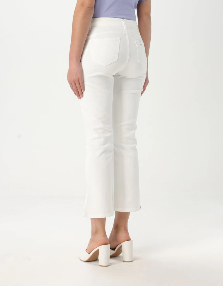 Cropped Flare Jeans Embellished Hem