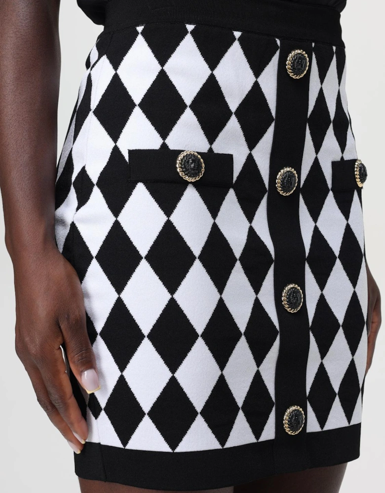 Harlequin Knit Mini Skirt