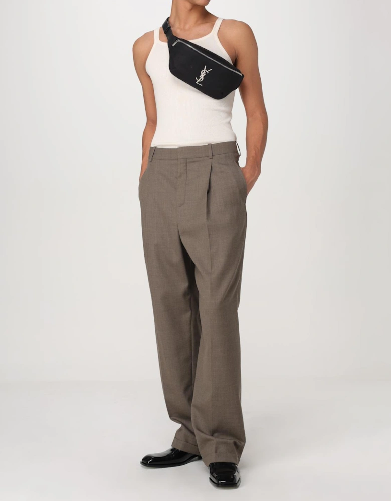 Canvas Belt Bag with Metal Logo