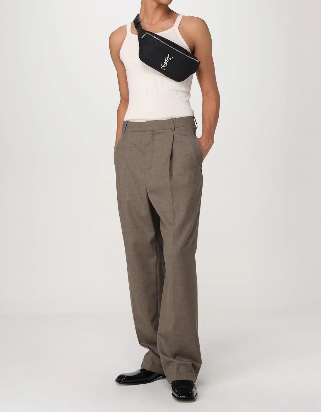 Canvas Belt Bag with Metal Logo