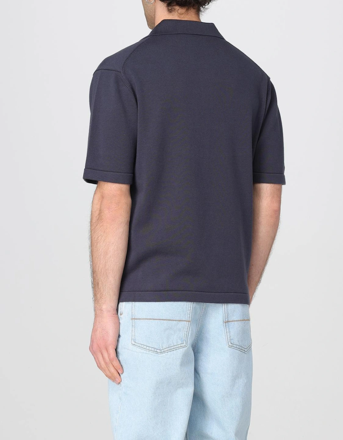 Knitted Polo Shirt Short Sleeves Casual