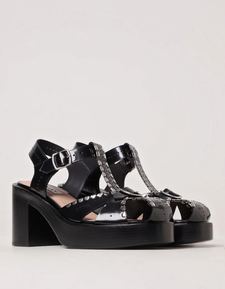 Platform Sandals Studded Design