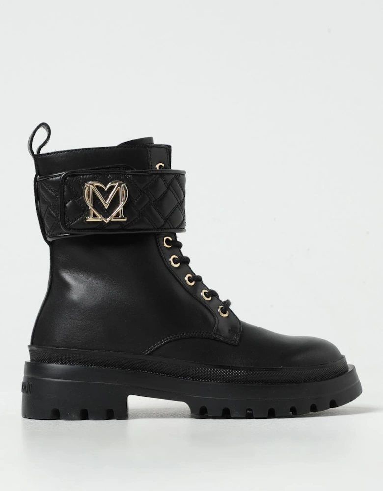 LaceUp Quilted Ankle Boots