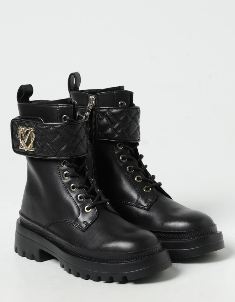 LaceUp Quilted Ankle Boots