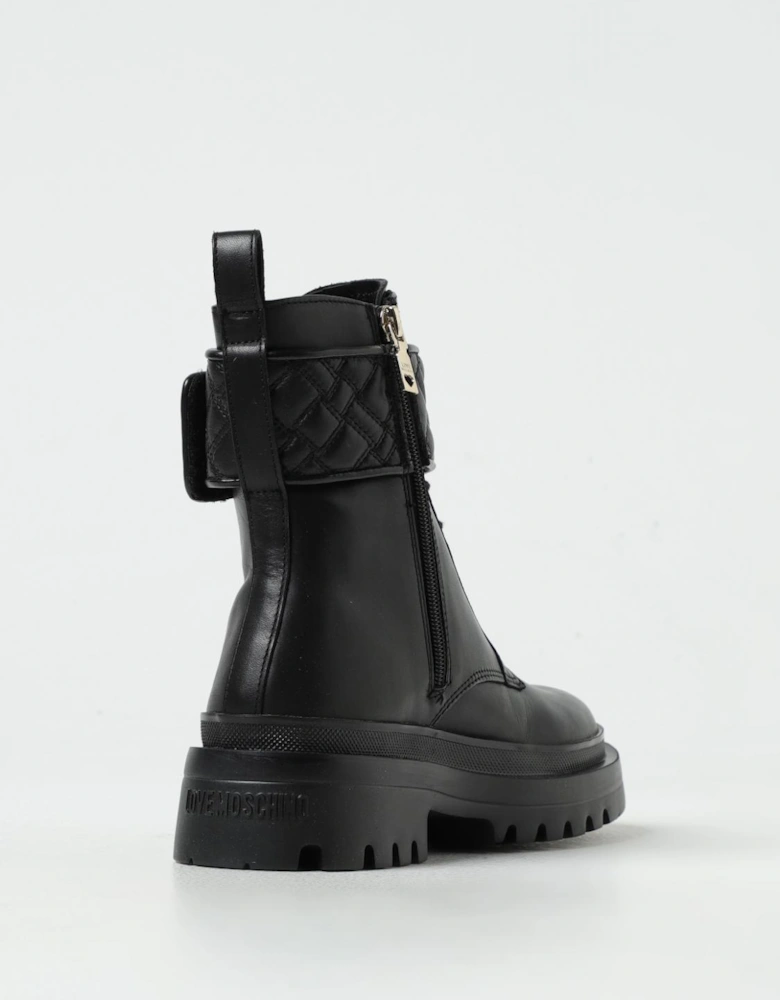 LaceUp Quilted Ankle Boots