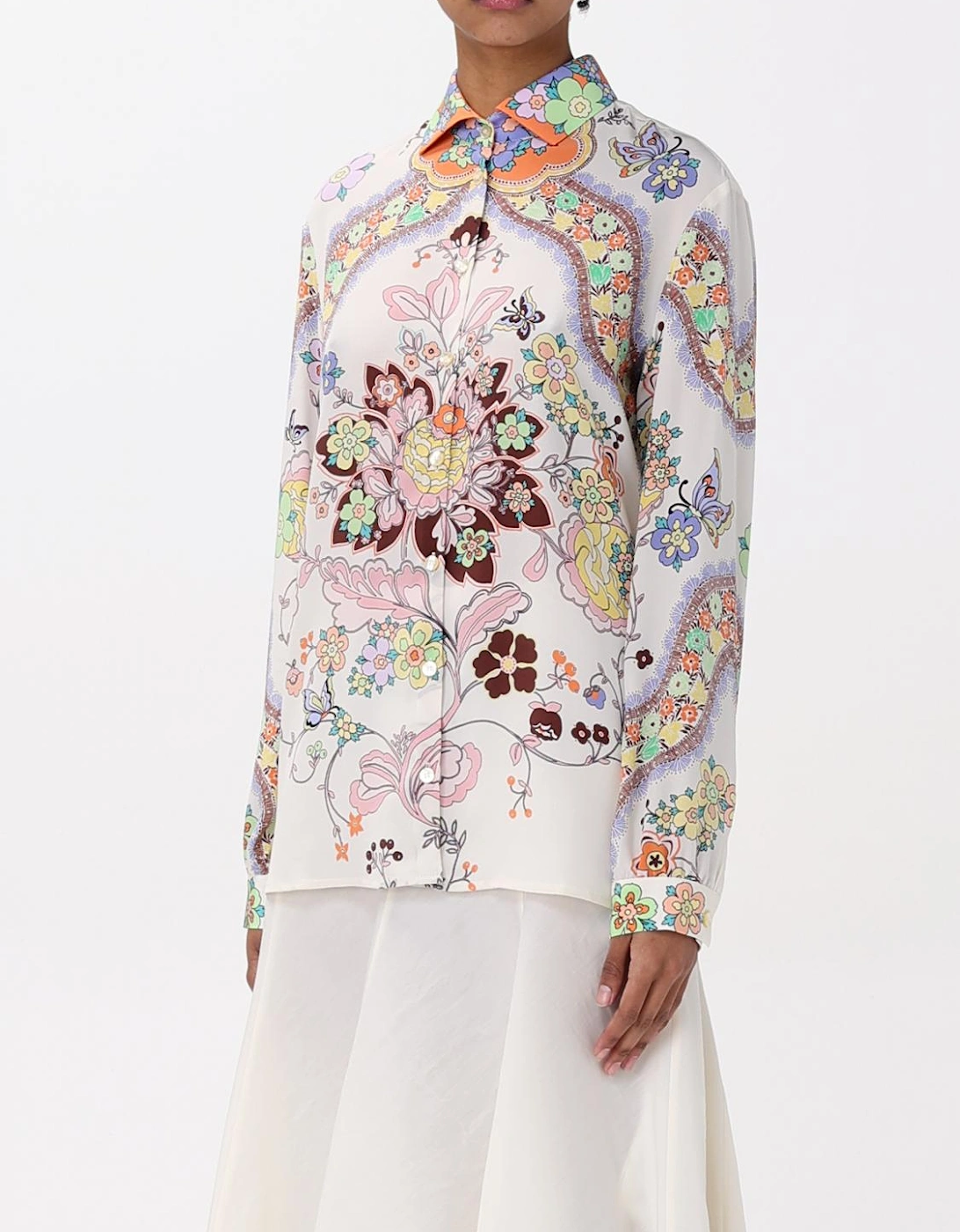 Floral Print Silk Blouse