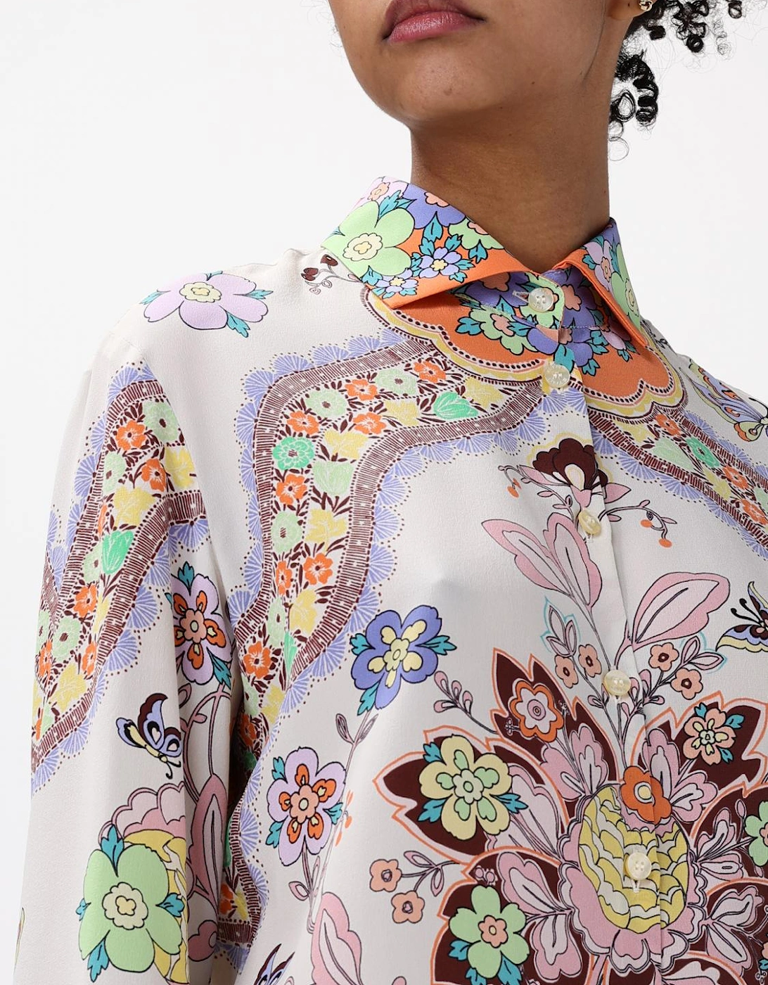 Floral Print Silk Blouse