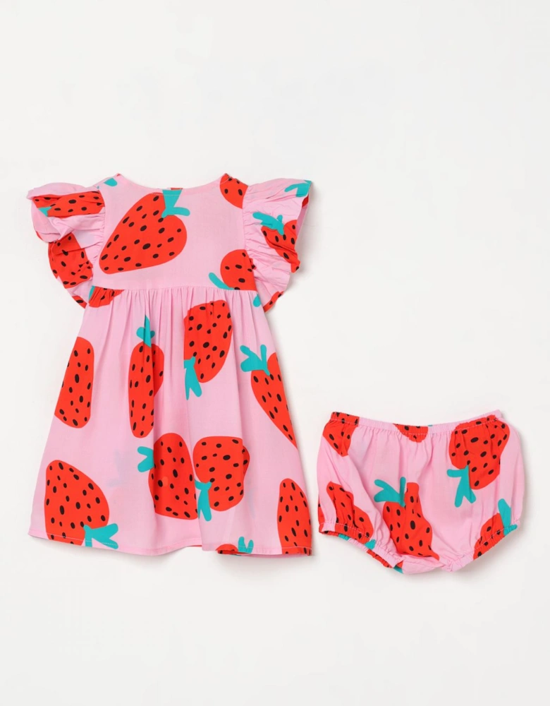 Strawberry Print Dress Bloomers Set
