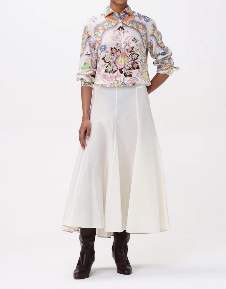 Floral Print Silk Blouse