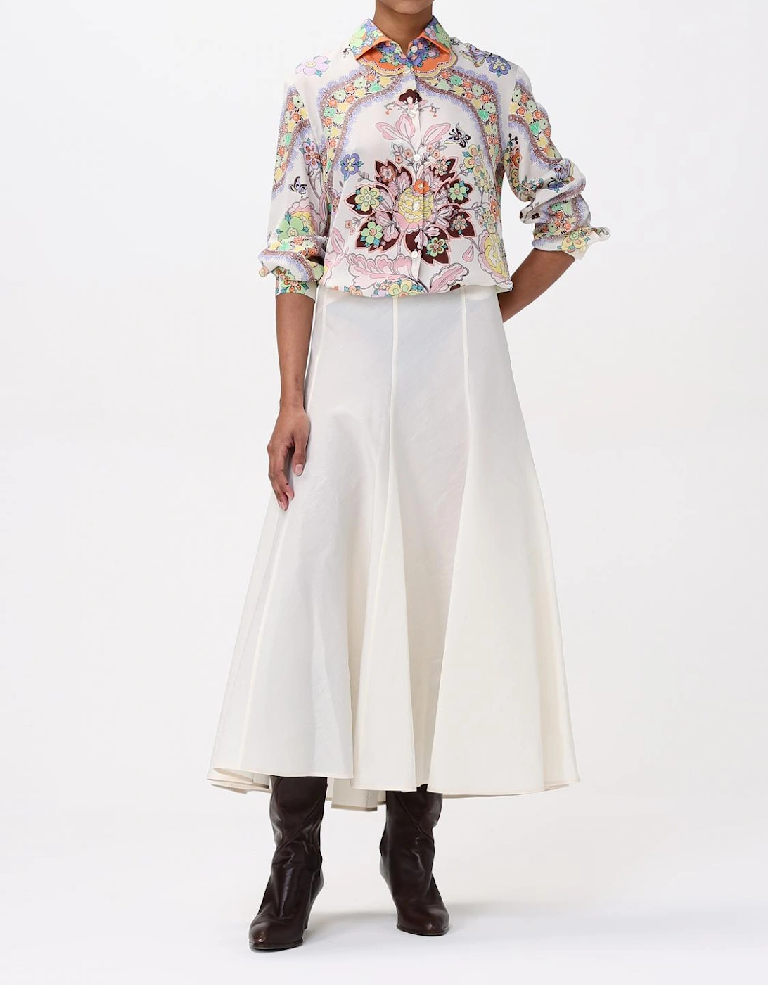 Floral Print Silk Blouse