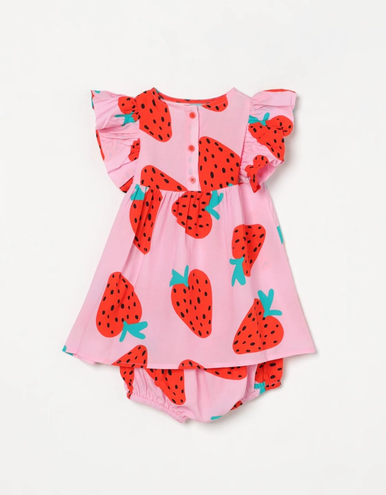 Strawberry Print Dress Bloomers Set
