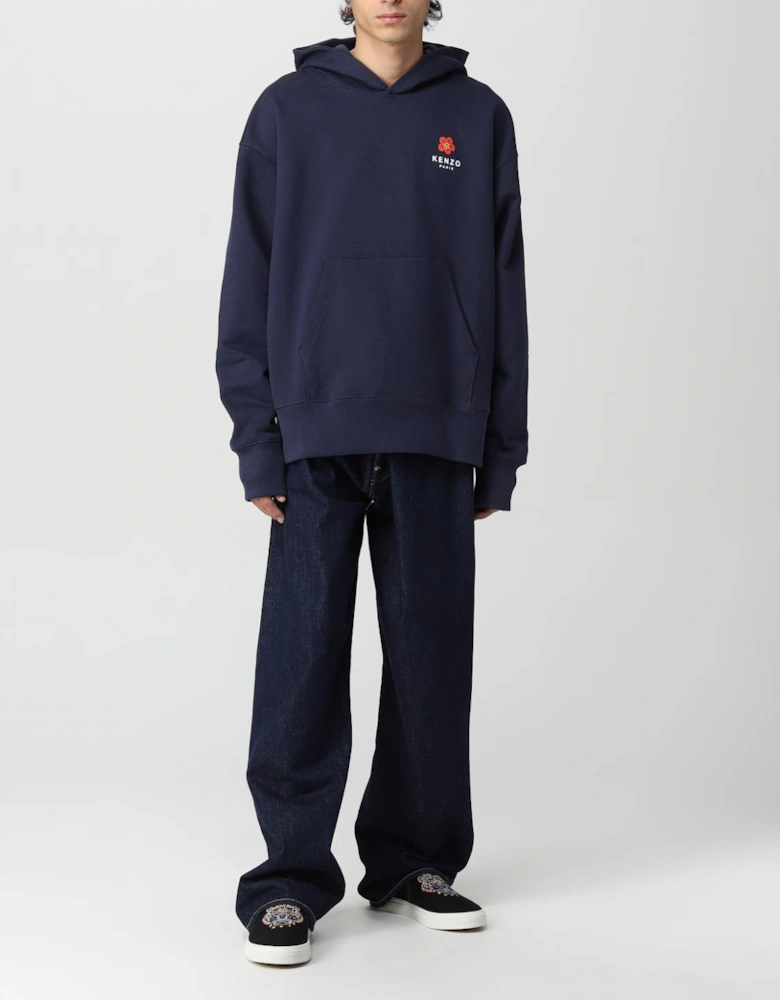 Sweatshirt with Embroidered Tiger Motif