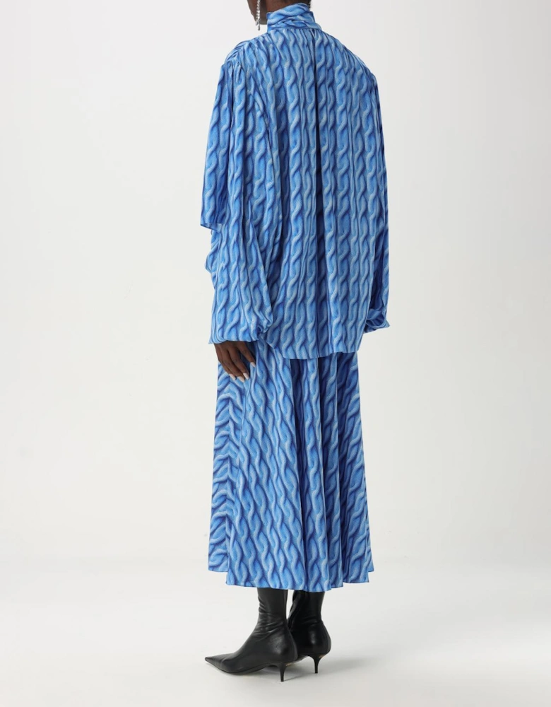 Printed Silk Midi Dress