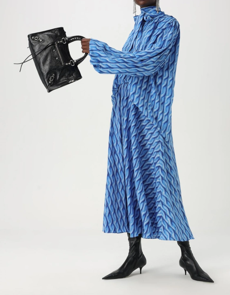 Printed Silk Midi Dress