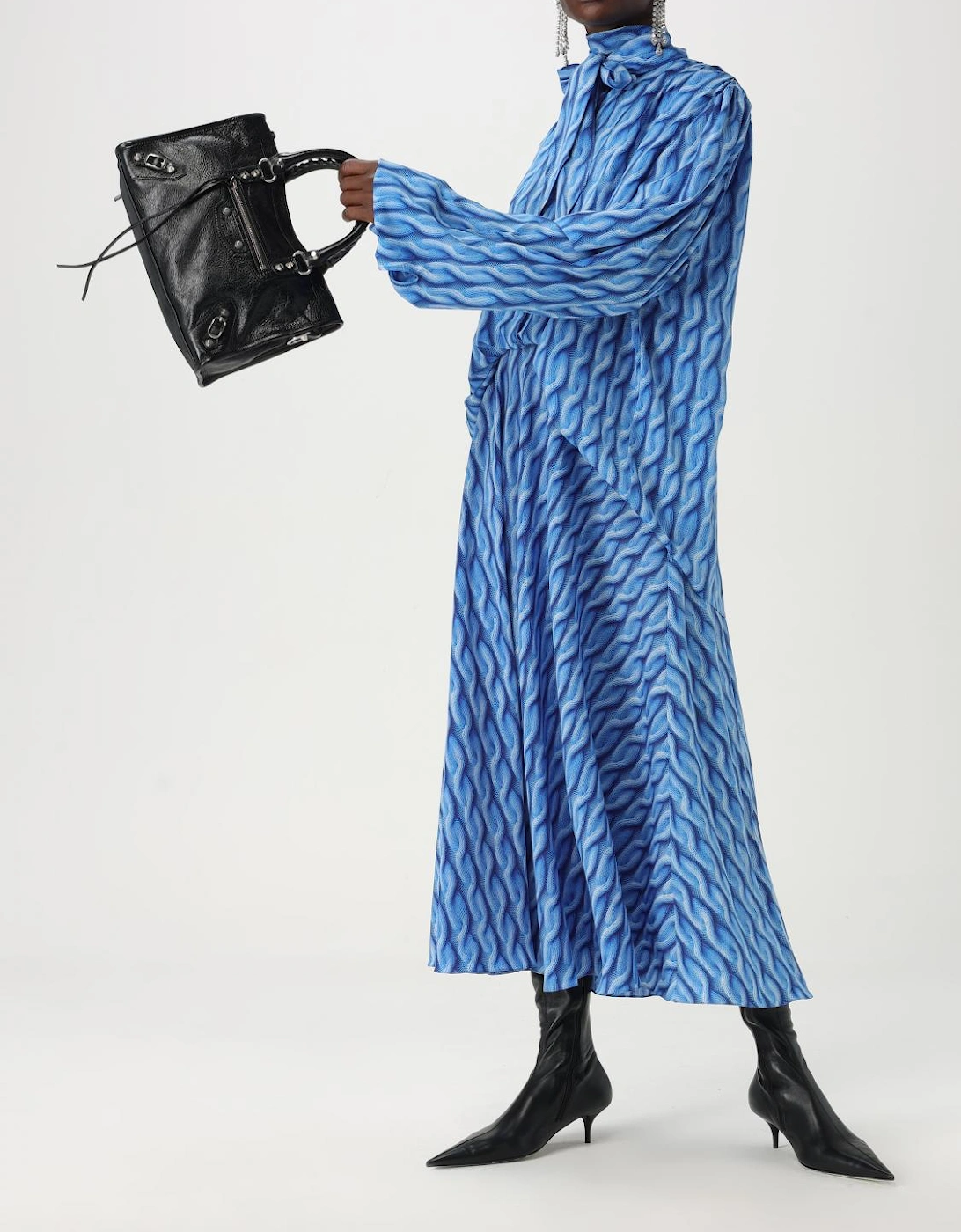 Printed Silk Midi Dress