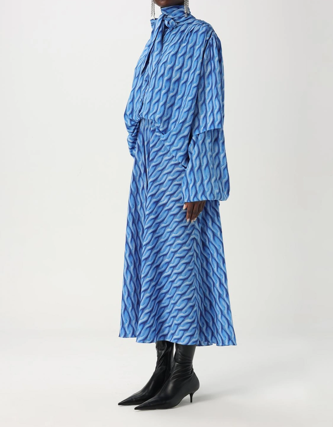 Printed Silk Midi Dress