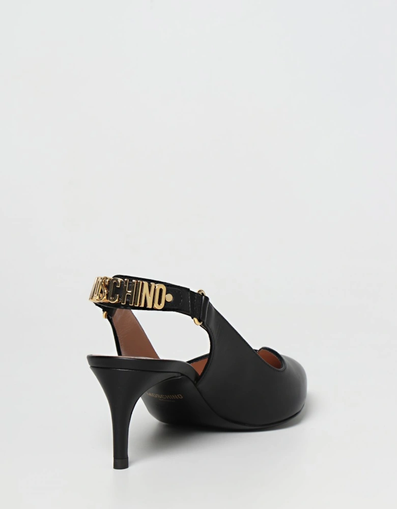Leather Slingback Pumps Mid Heel