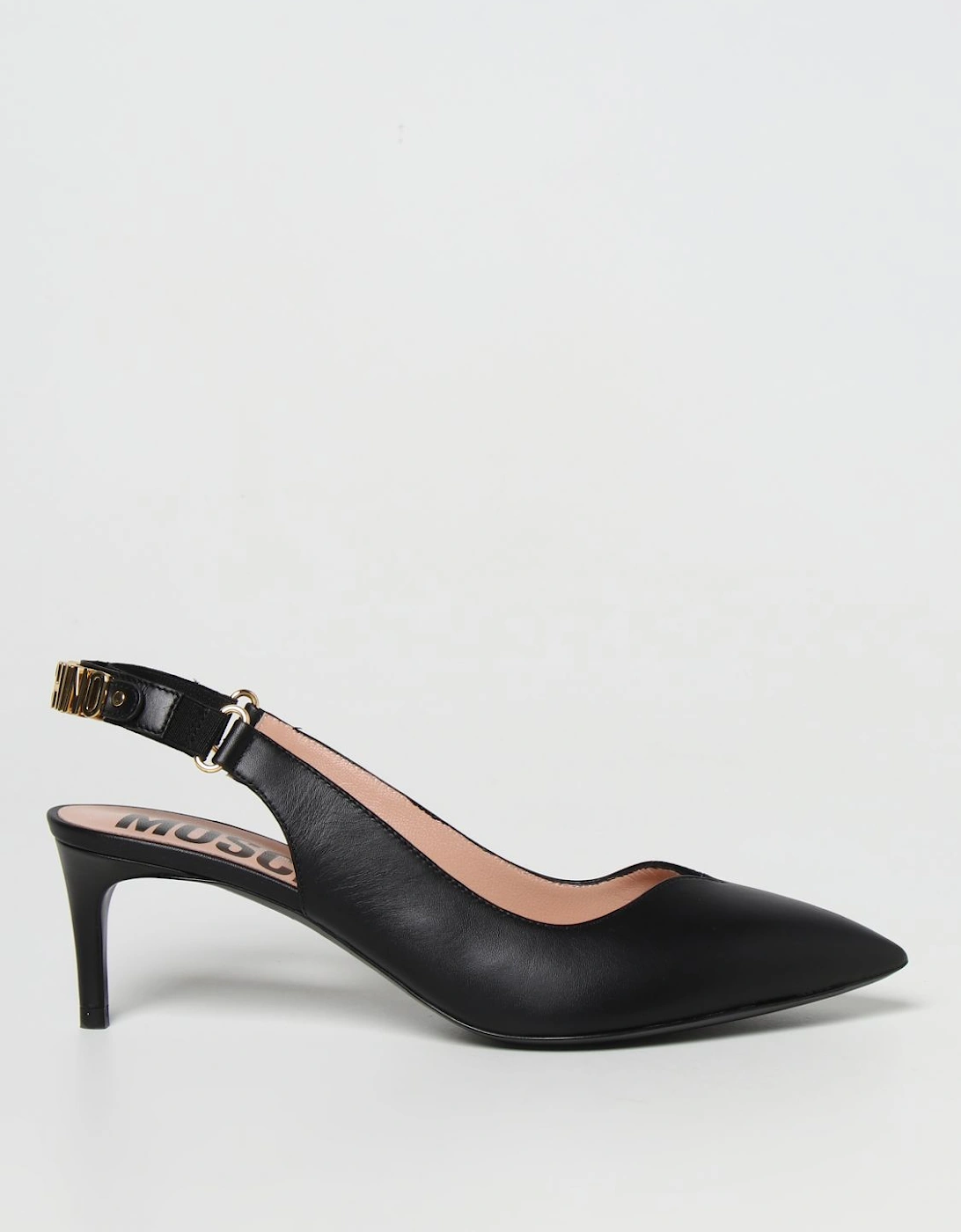 Leather Slingback Pumps Mid Heel, 4 of 3