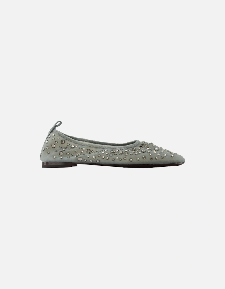 Crystal Embellished Nylon Ballerinas