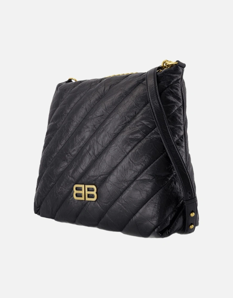 Quilted Crushed Calf Leather Shoulder Bag