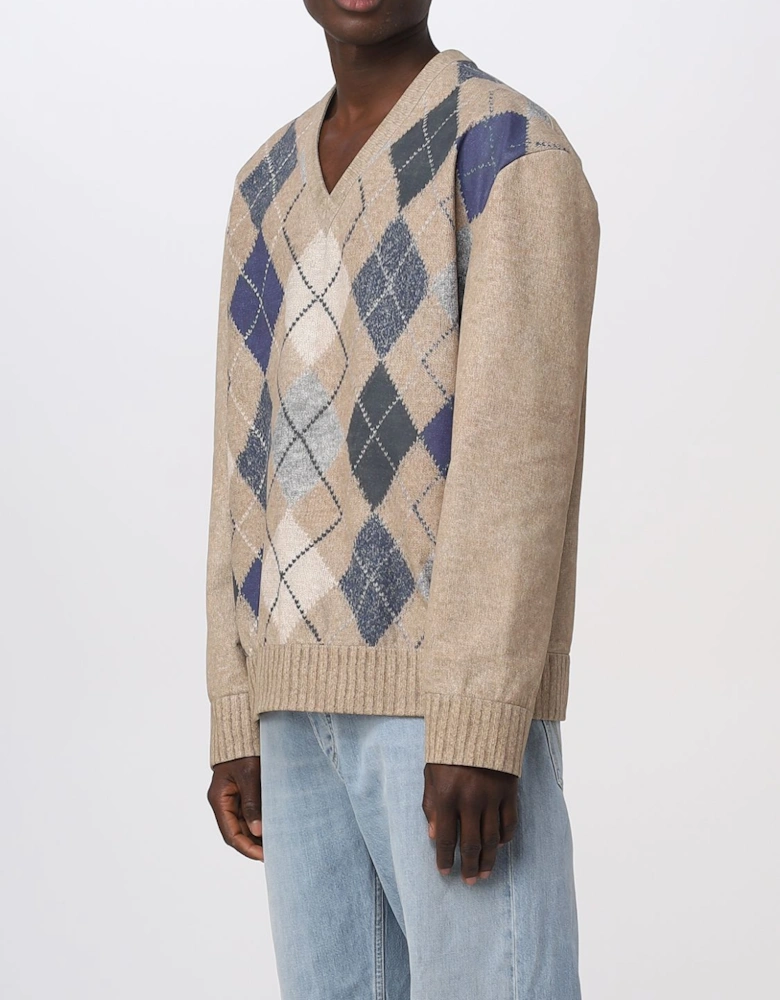 Argyle Pattern Knit Sweater