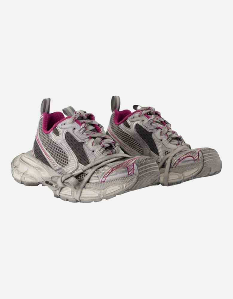 Luxurious Synthetic Sneakers with Round Toe and Lace-Up Closure