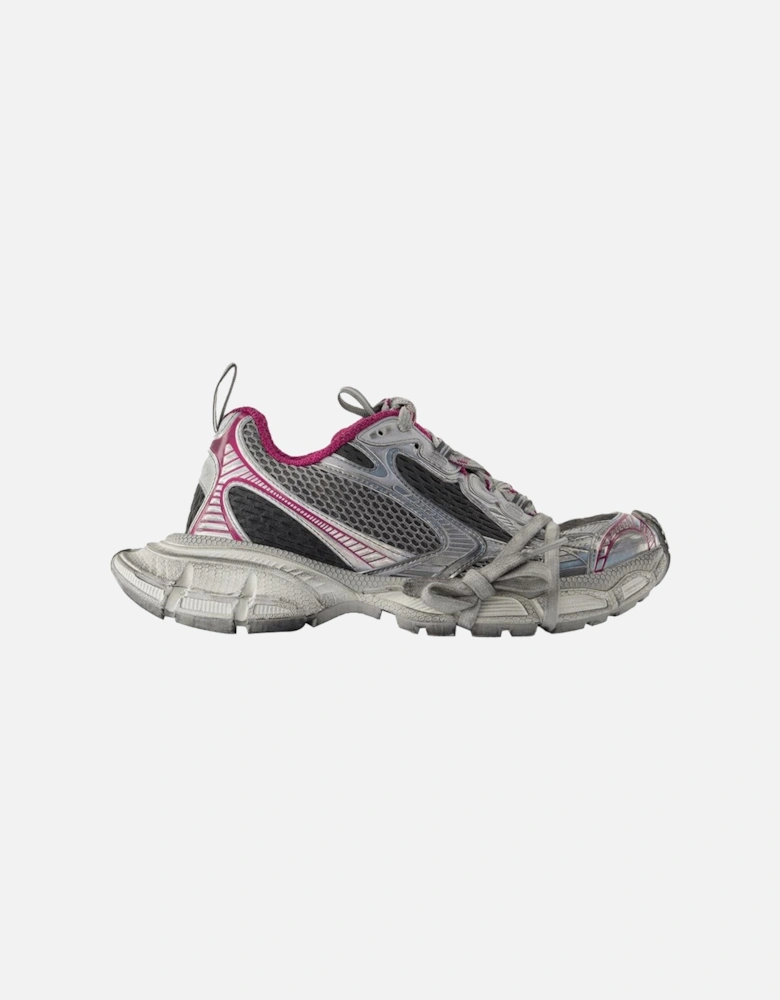 Luxurious Synthetic Sneakers with Round Toe and Lace-Up Closure