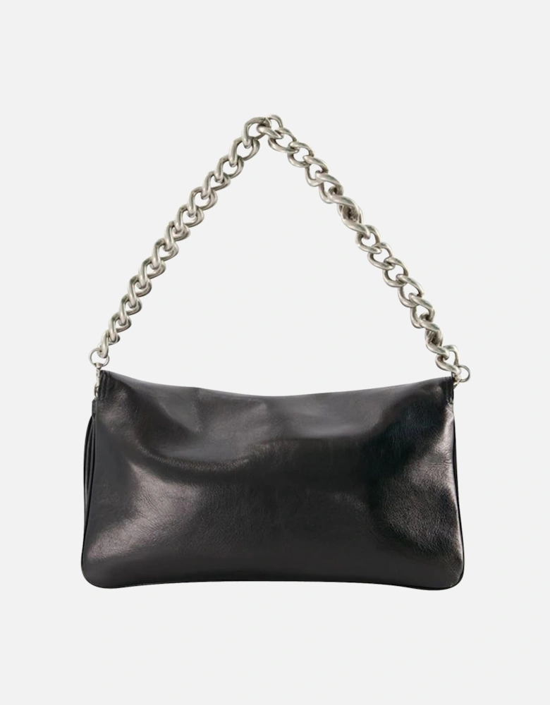 Soft Leather Flap Bag with Adjustable Strap - Magnetic Clasp - Interior Pocket
