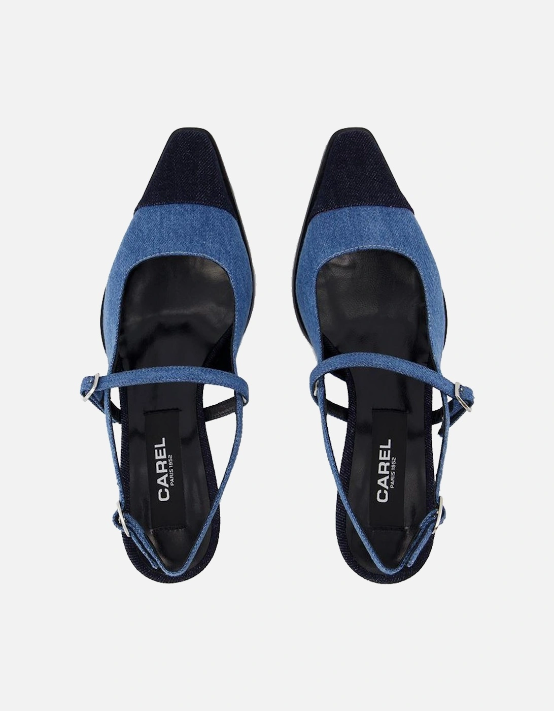 Cecile Cotton Pumps with Ankle Strap and Round Toe