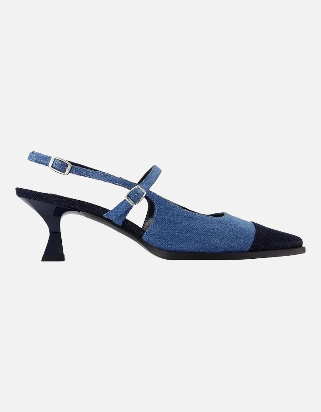 Cecile Cotton Pumps with Ankle Strap and Round Toe, 5 of 4