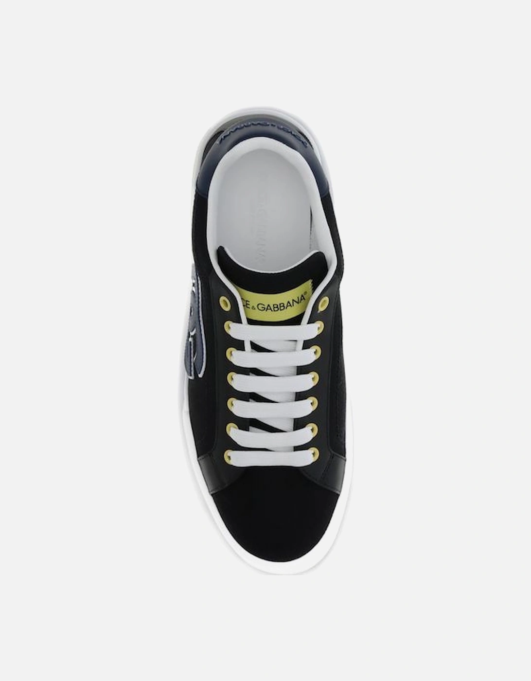 Leather Sneakers with Contrasting Logo and Lace-Up Closure
