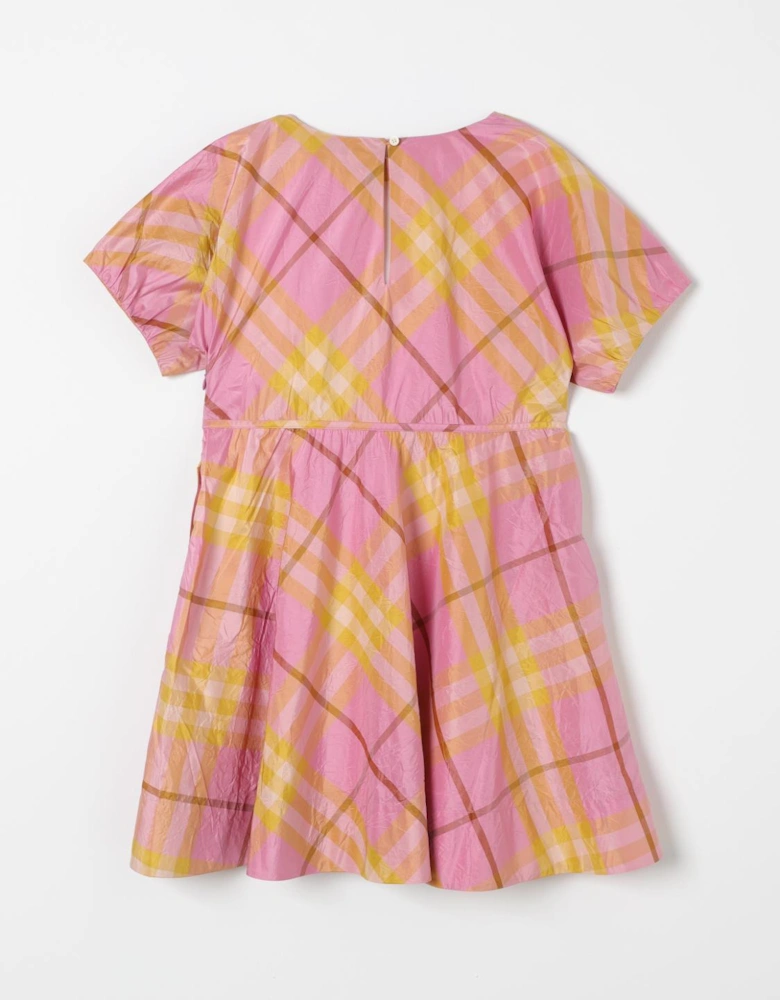 Silk ALine Plaid Dress
