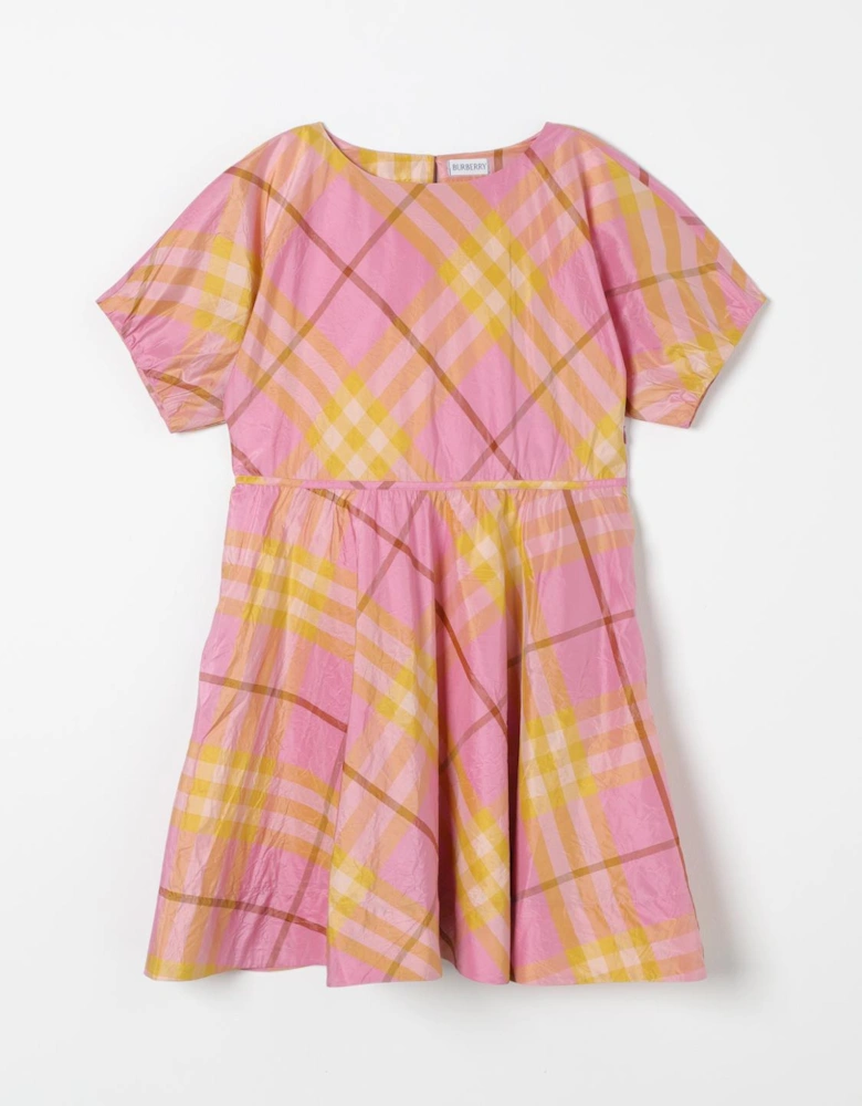 Silk ALine Plaid Dress
