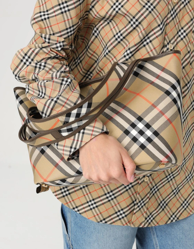 Check Print Tote Shoulder Bag