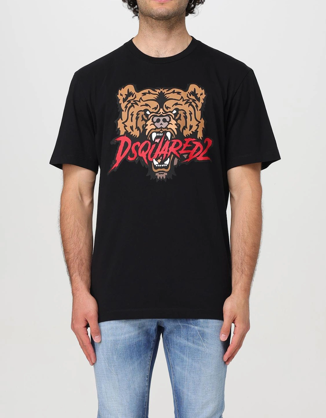 Bear Print Short Sleeve Crew Neck Tee, 5 of 4