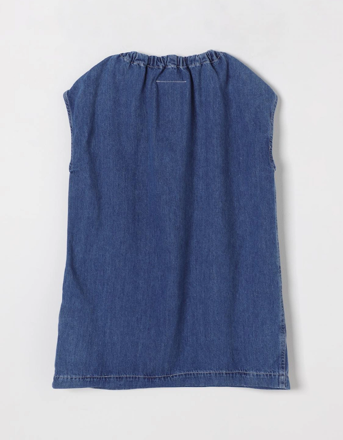 Denim Sleeveless Patch Pocket Dress