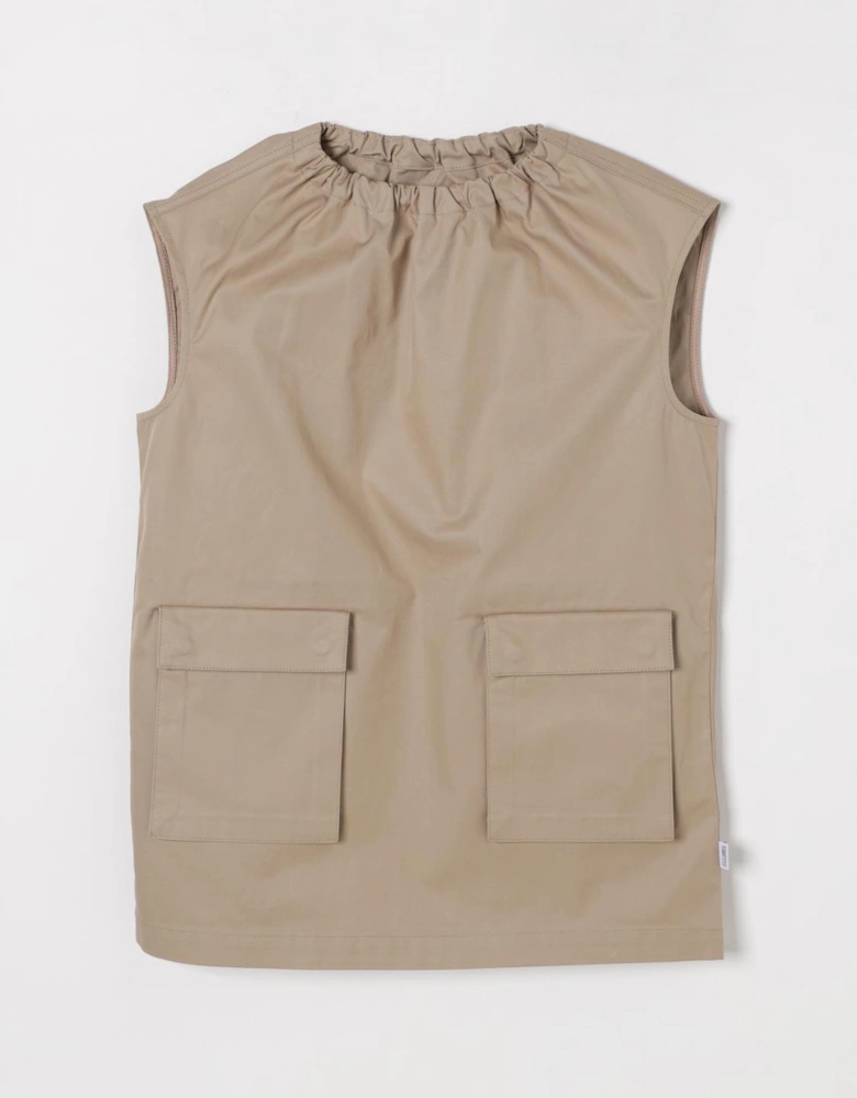 Sleeveless Cotton Mini Dress with Pockets