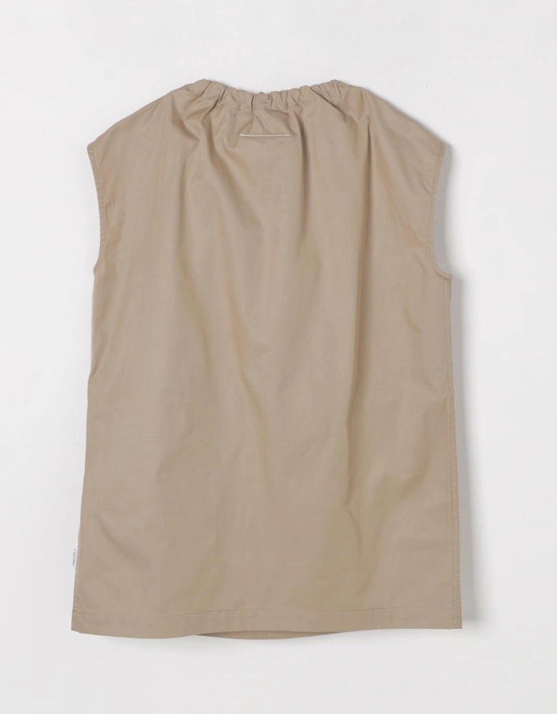 Sleeveless Cotton Mini Dress with Pockets