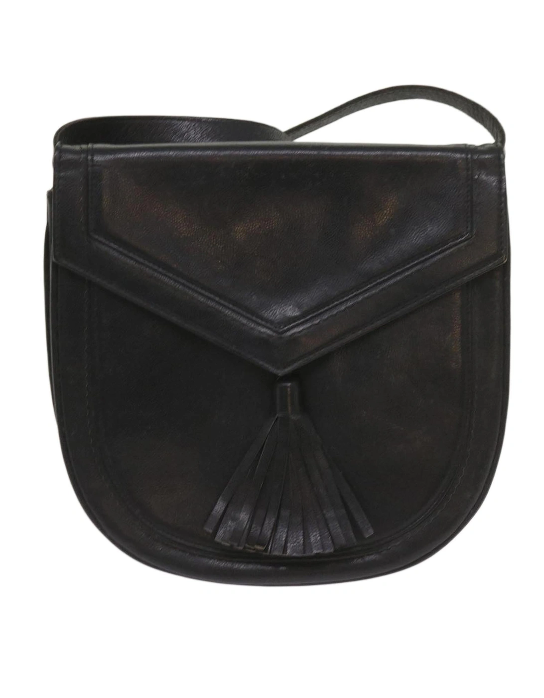 Leather Crossbody Bag with Tassel
