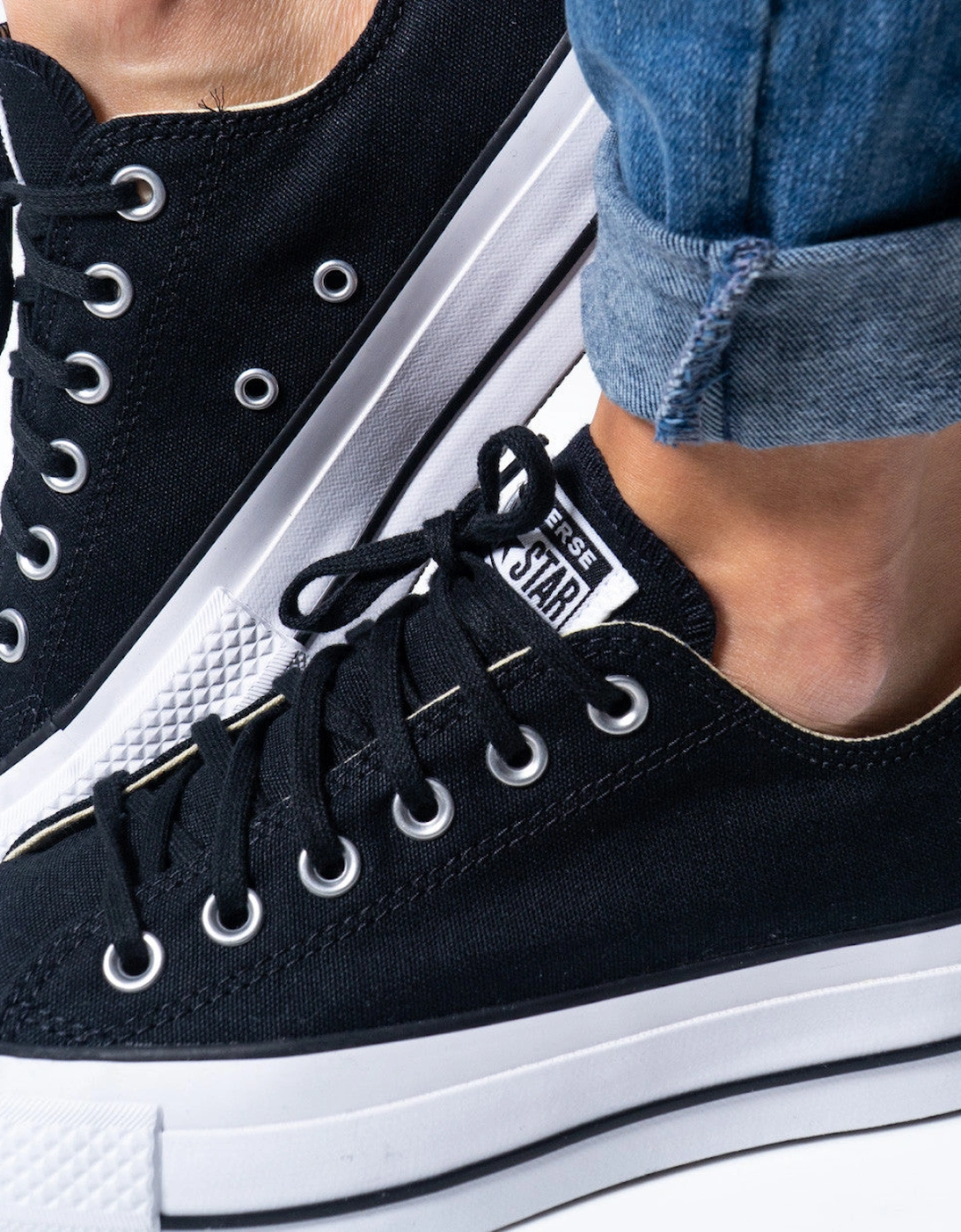 Classic Lace-Up Sneakers with Polyester Composition